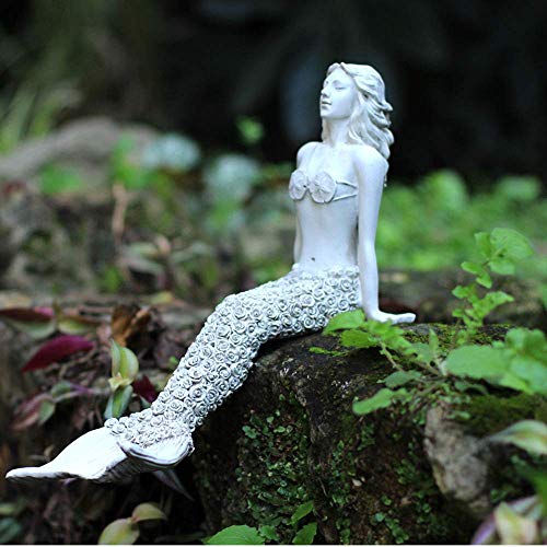 Statue de Jardinage en Plein air Sirène en Résine pour Décoration de Cour ZXQUEGF