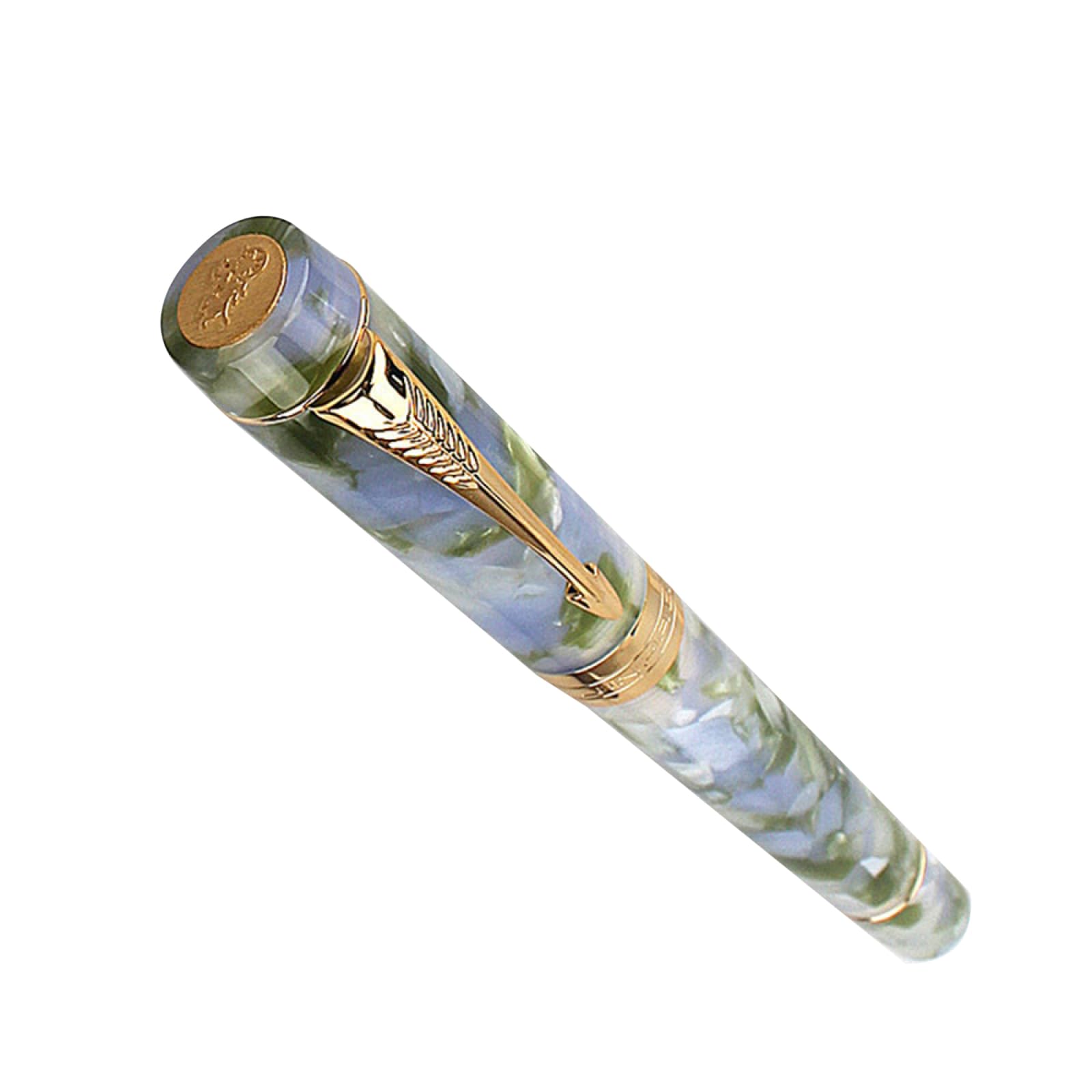 Pluma estilográfica con clip dorado de 138 mm con tapa de rosca fina en F, regalo de escritura suave, bonito bolígrafo de escritura para hombres y mujeres