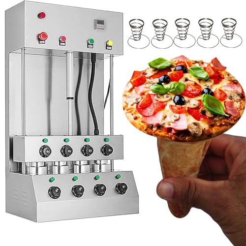 TXMACHINE commercial pizza cone machine 4 cone maker machine temperature adjustable ice cream cone machine,oven,display warmer (cone machine, 110V/60HZ)