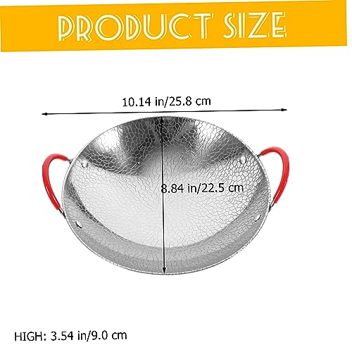 Wok de acero inoxidable con doble asa para cocinar miniatura 2