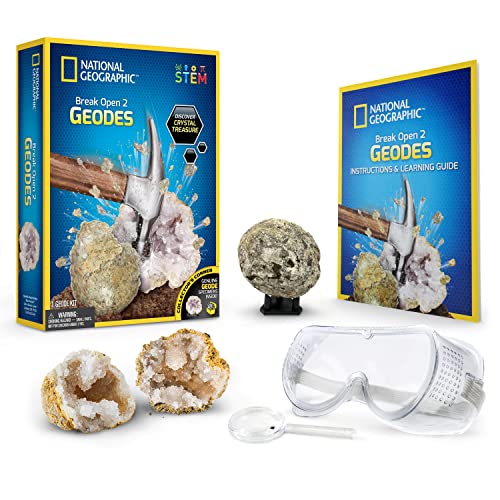 Bandai - National Geographic - Kit découverte - 2 géodes à briser - Jeu Scientifique et éducatif - STEM - JM80572M