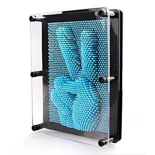 IUUWTMV 3D Clone Pin Art Sculpture Pin Impression Toy Home Office Desktop Toy for Kids Adults Gift, Large Size, Blue … - Thumbnail 7
