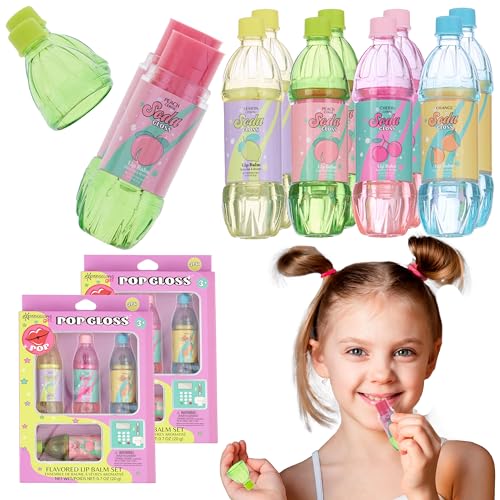 8pc Pop Gloss - Novelty Soda Fruity Flavored Lip Balm Set-Cute