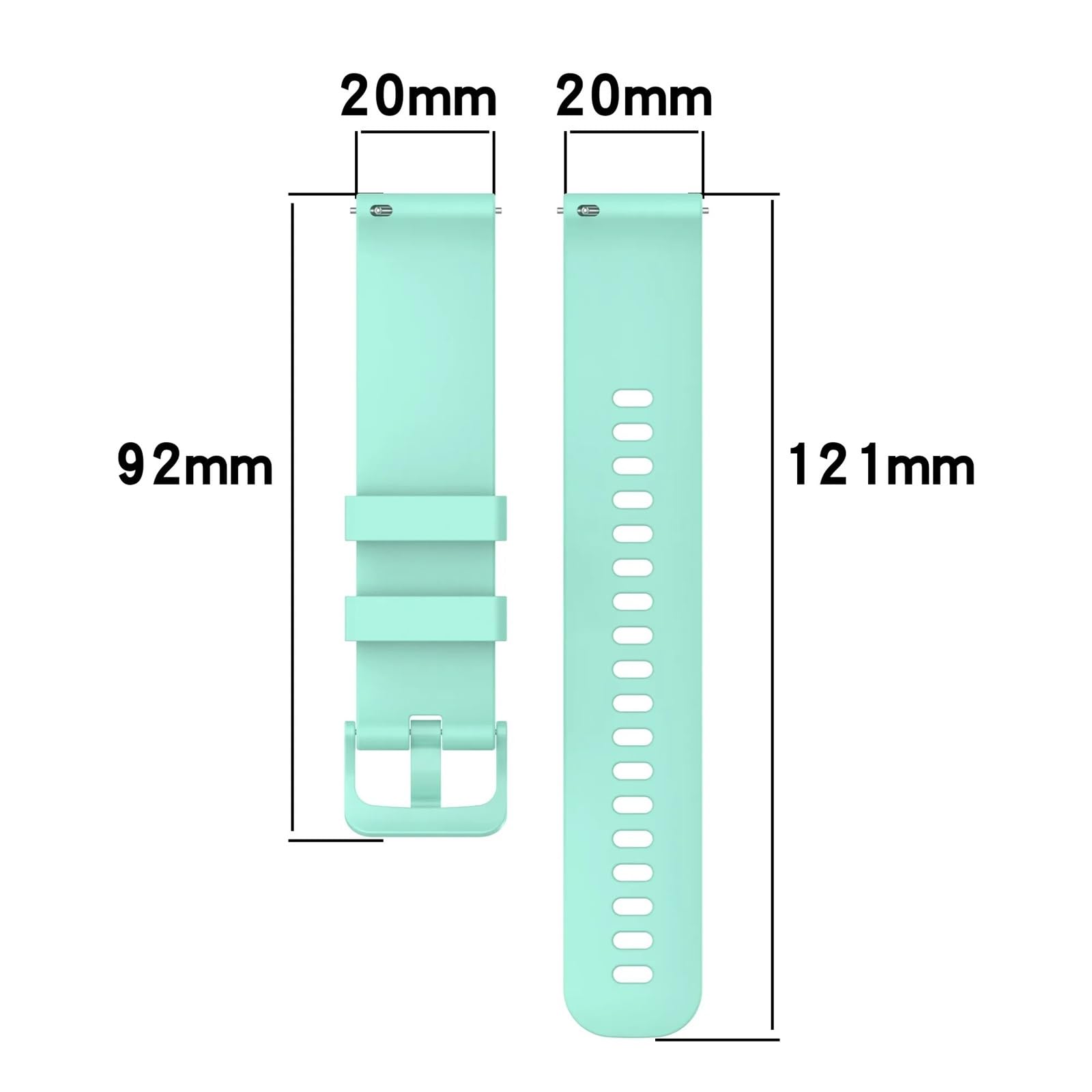 Schnellentriegelung, 20 mm, 22 mm, weiches Silikon und langlebig, einfarbig, Armband (grau, 20 mm)