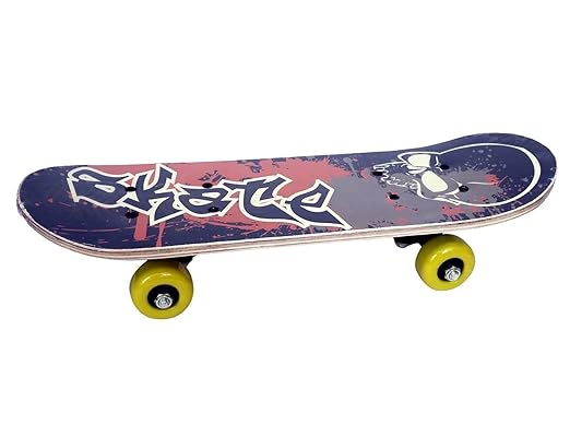 Portible Wood-Composite Skate Board for Kids Skating Multi Color (Pack of 1).