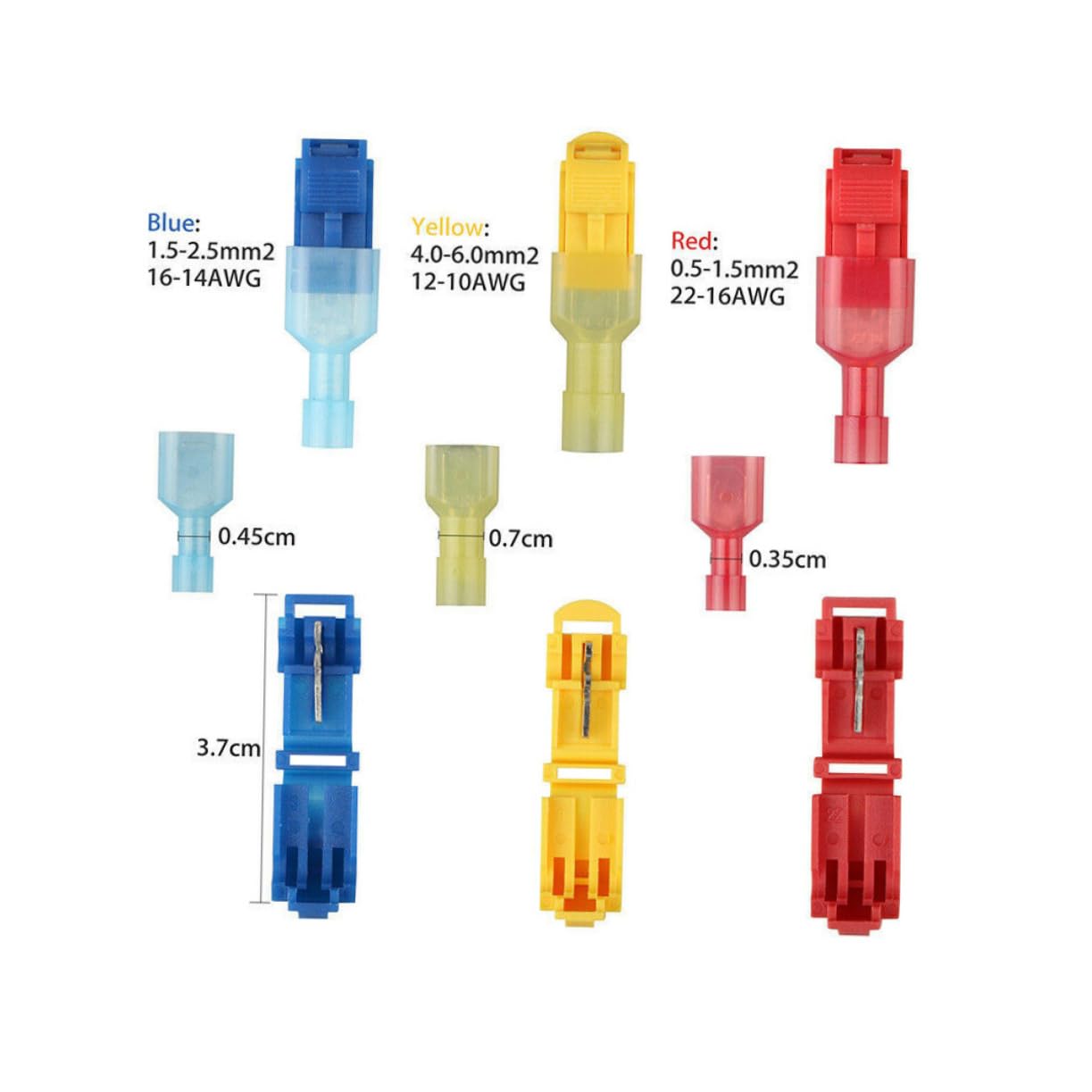 SOLUSTRE T-abzweig Schnellverbinder mit Verbindungsstecker Kupferdrahtverbindung 260 Stück für 0,5-4,0 Mm² Schnelle Kabelverbindung