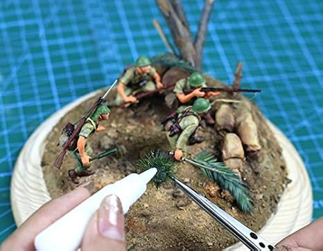 Warmtree 80 Pcs Green Bushy Tufts Lowland Shrubs Tuft Static Grass Vegetation Groups Railway Artificial Grass War Gaming Terrain Decoration Railroad Scenery War Gaming Scenery (Light Green)