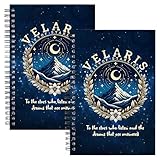 WHLBHG Velaris City of Starlight Gift Velaris Acotar 2Pcs Spiral Notebook Acotar Gifts For Women Acotar Fans Gift Velaris book journal for book lovers (Spiral- 2Pcs VELARIS Blue)