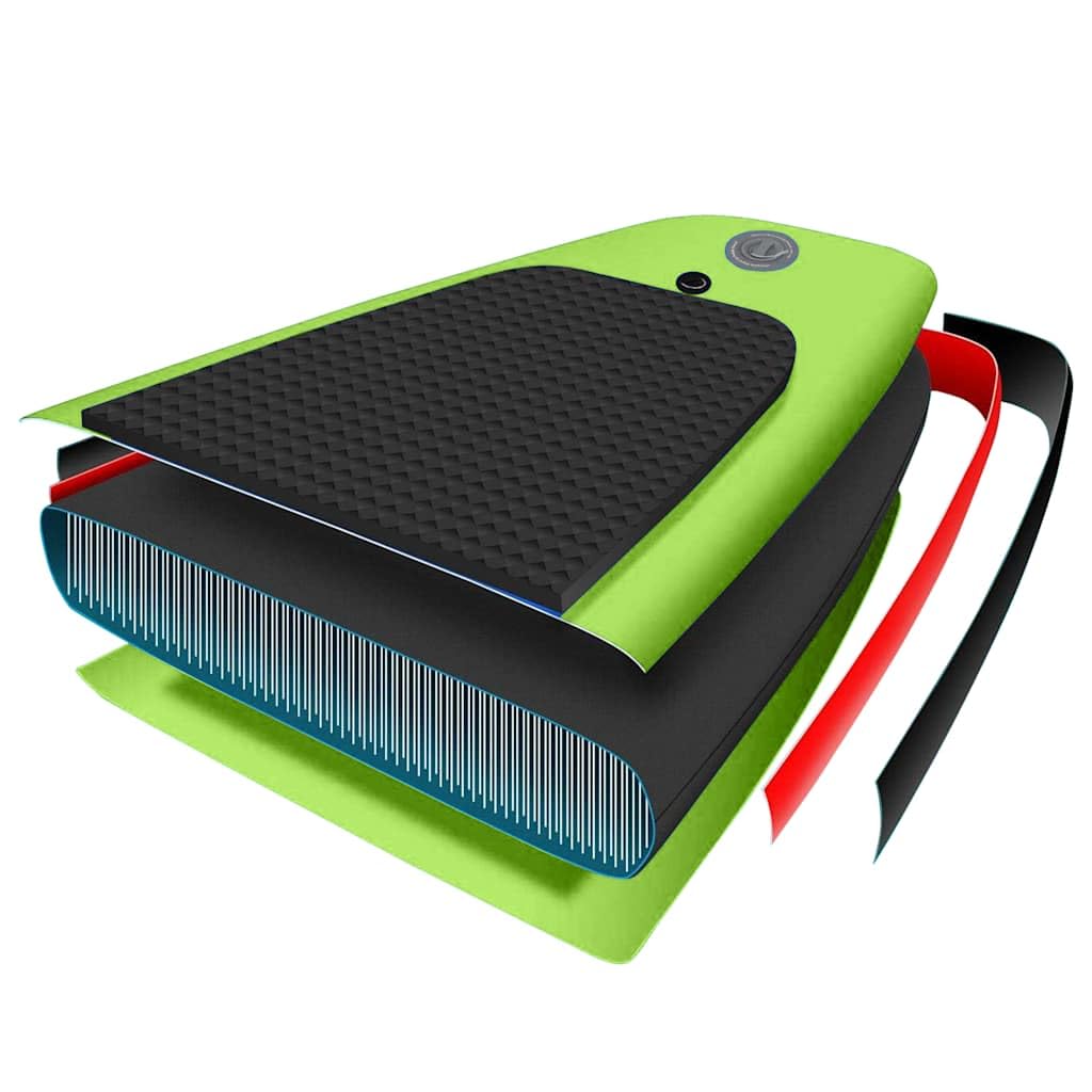 Set di tavola da SUP gonfiabile, 320 x 76 cm, verde, per sport acquatici, surf, touring, yoga, per adulti e bambini, include pompa, zaino, guinzaglio, pinna e accessori