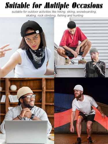 Image of 4 Pcs Brimless Hat Docker Cap No Brim Hats Skull Caps Rolled Cuff Beanie Hip Hop Hats with Buckle for Men