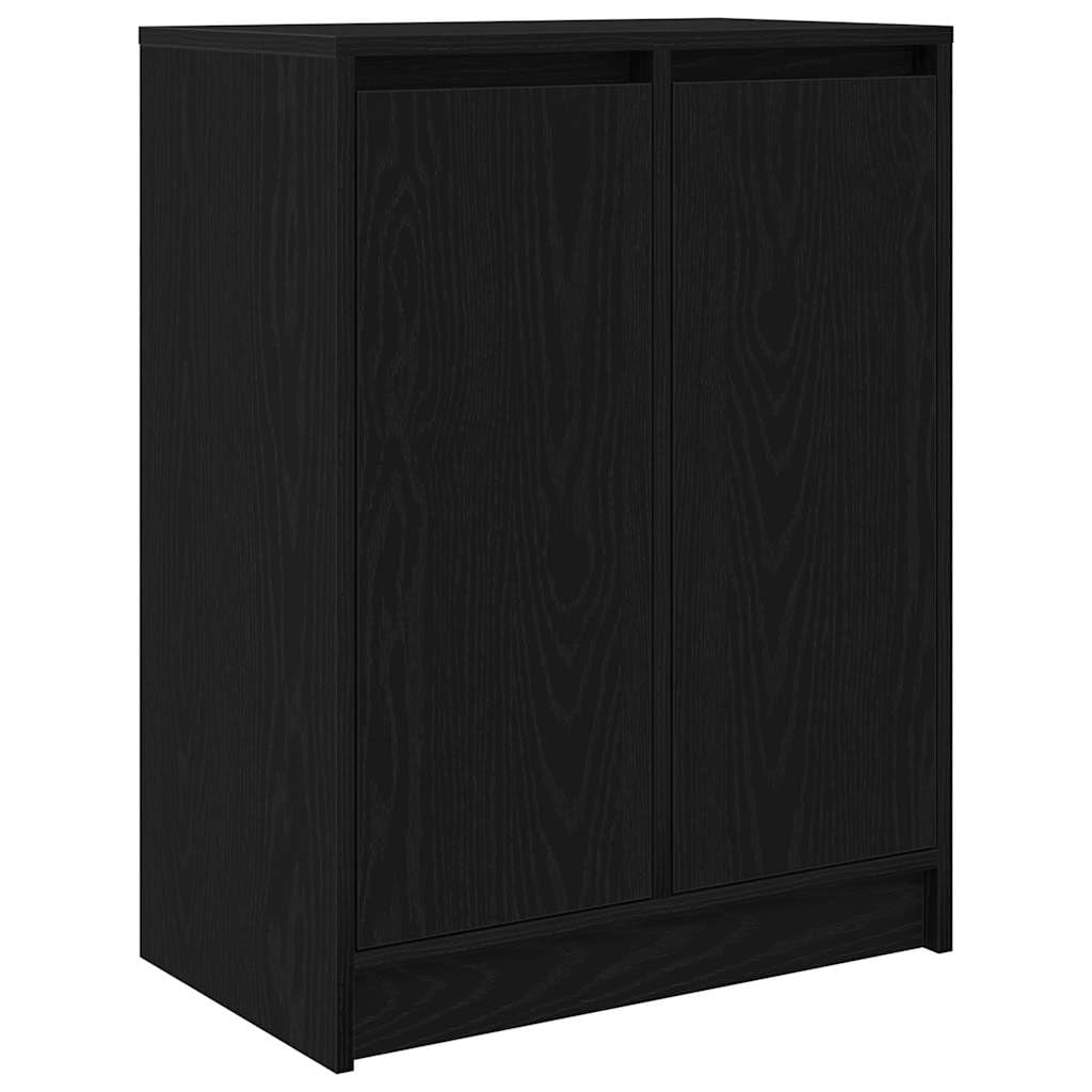 Mueble auxiliar de madera negro con elegante acabado aspecto de roble texturizado