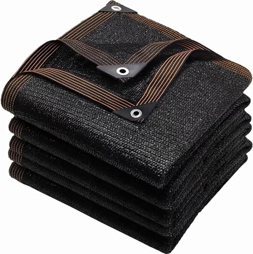 Schattierungsnetz 2x5M, Sonnenschutznetz mit Ösen, Sichtschutzgewebe 90% Schattierwirkung, Sonnenschutznetz Gewächshaus, Schattennetz Garten, Sonnenschutz Netz Schwarz von Sunshine Smile