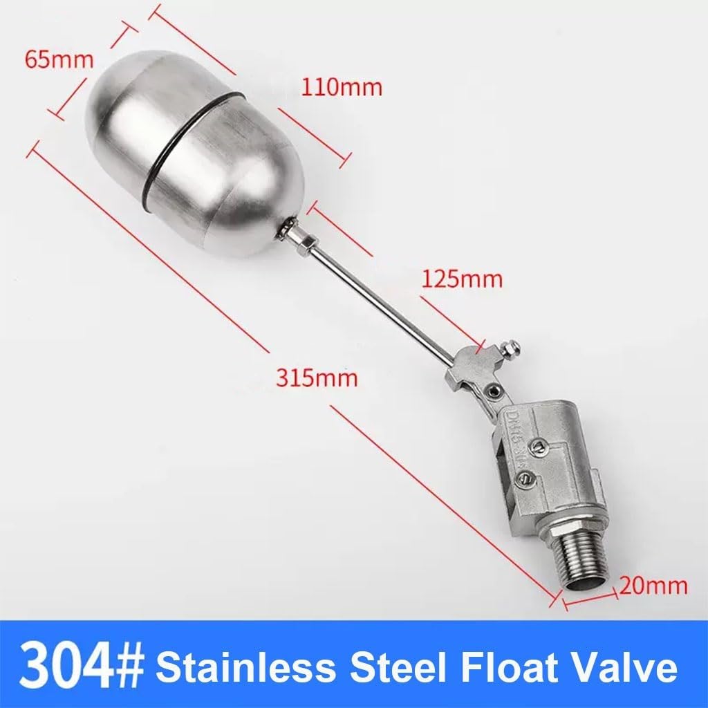 Valvola a galleggiante in acciaio inossidabile 304 DN15 Controllo del livello del serbatoio 'acqua ad alta temperatura, 1 pcs