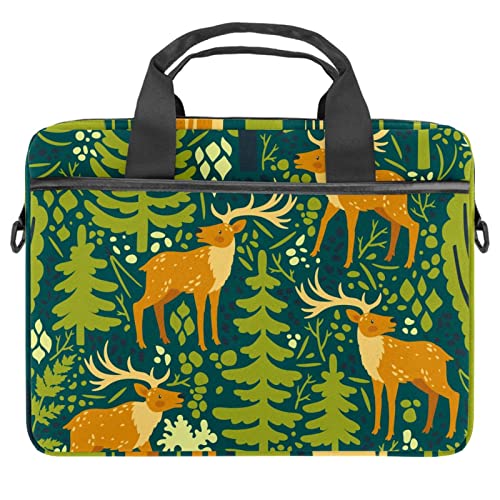 Funda para ordenador portátil de 13.3 pulgadas y bandolera navideña Green Elk multicolor