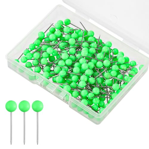 XIHIRCD 200pcs Punaises Carte, Punaises à Tête Ronde pour Carte de Voyage Petites Push Pins pour Tableau en Liège Tableau d'Affichage Photo Maison Bureau...