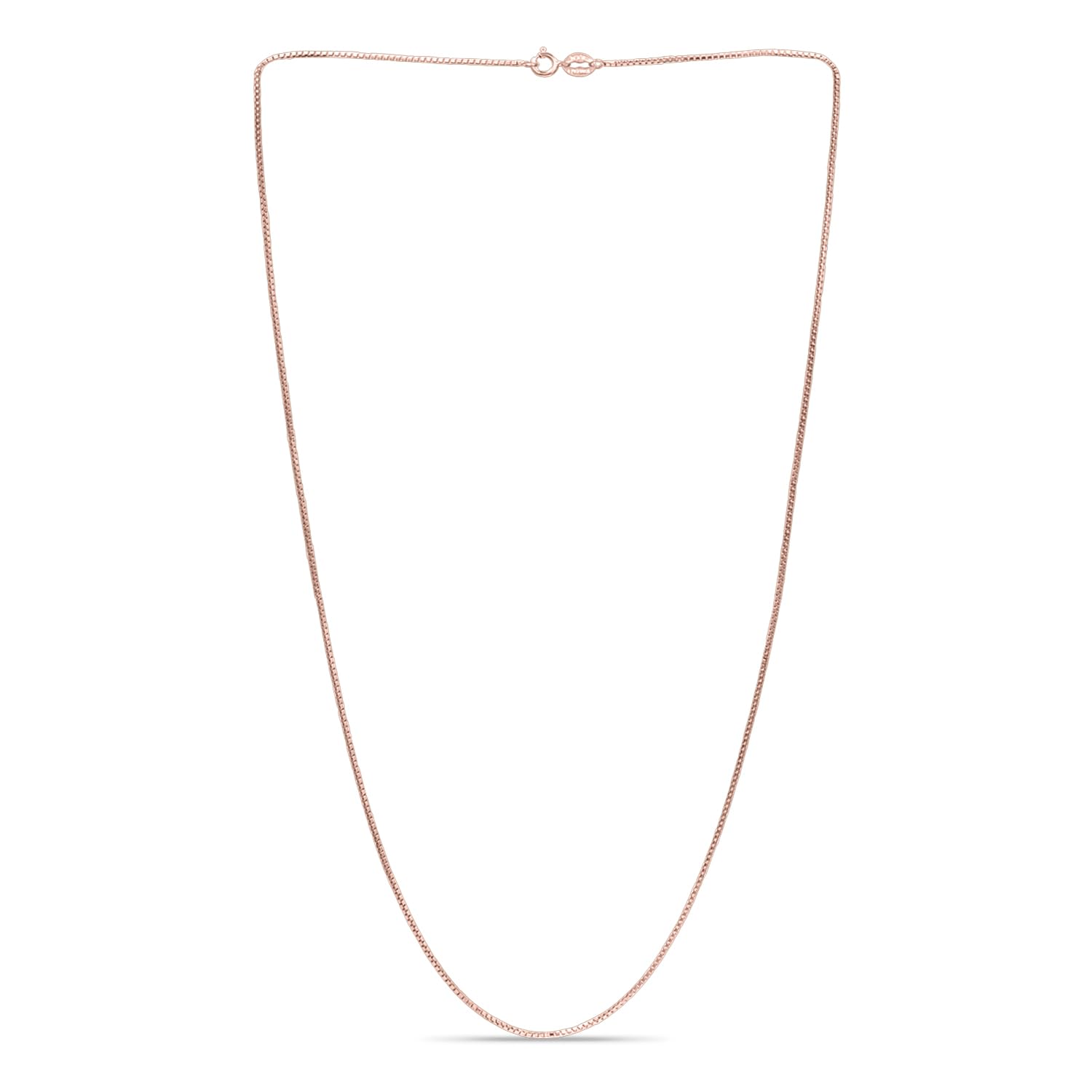 SEA OF ICE Chain Necklace 925 Sterling Silver with Ring Clasp Closure, Italian Box Necklace Chain Necklace for Women & Men, Available in Gold, Rose Gold, Silver, and Black Rhodium, Multisize