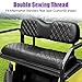 PZWLI 4PCS Golf Cart Seat Covers Kit with Pocket,Front and Rear Vinyl Replacement Seat Cover for Yamaha Drive/Drive2 Standard Cushion,No Stapler, Black