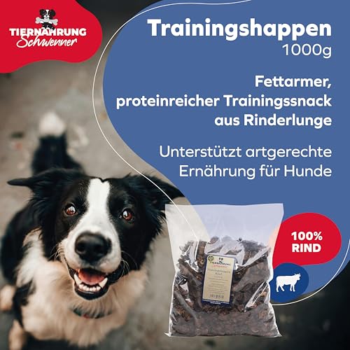 Tiernahrung Schwenner Trainingshappen Rind Hunde, getrocknet, 1000g