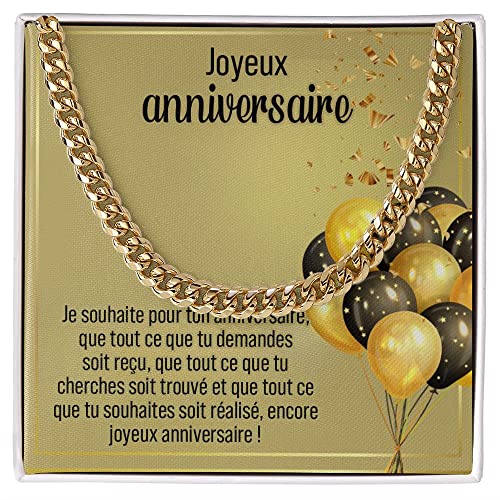 Chaîne à Maillons Cubaine pour cadeau anniversaire homme de 30 et 50 ans