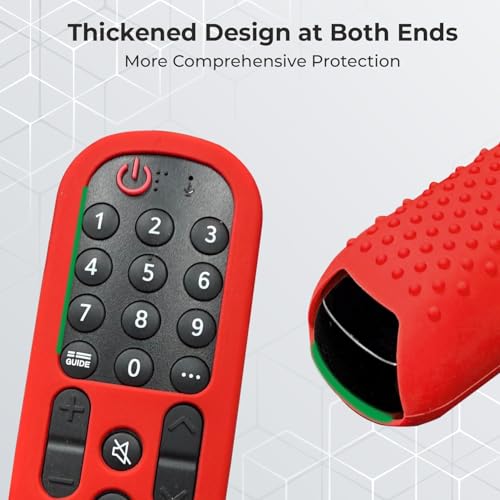 Image of TECHONTO Silicone LG Remote Control Cover- Protective Case with Non-Slip Grip, Shockproof & Dustproof Sleeve- Compatible with MR21GA(2021), MR22GA(2022), MR23GA(2023) [Remote NOT Included]- Red