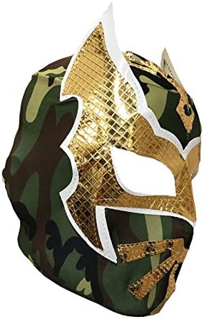 SIN CARA Youth Lucha Libre Wrestling Mask - KIDS Costume Wear - Cammo