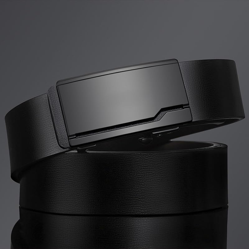 Men's Genuine Leather Toothless Automatic Buckle Versatile Casual Belt And3