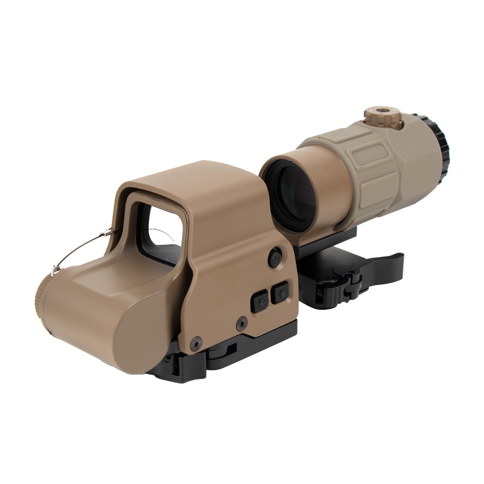 558 G33/558 G43/558 G45 Red & Green Dot Holographic Reflex Sight Scope with G33 G43 3X /G45 5X Magnifier Combo Built-in Flip QD Mount