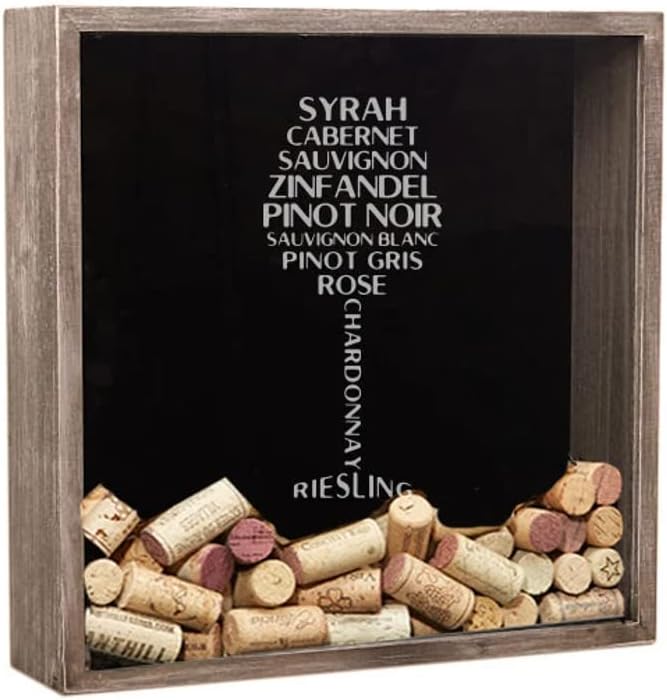 Wine Cork Shadow Box, Personalized Wine Cork Holder, Wine Cork Display, Wine Gift, Wine Lover Gift, Wine Gift, Wine Glass Design