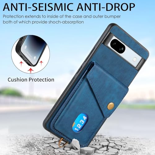 Étui portefeuille Google Pixel 9 Pro coque magnétique verte avec dragonne - 7