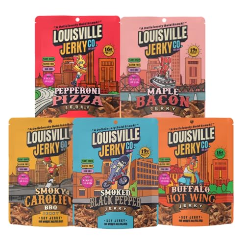 Louisville Jerky Co. Traditional Vegan Jerky Pack, 3 oz, 5-Pack