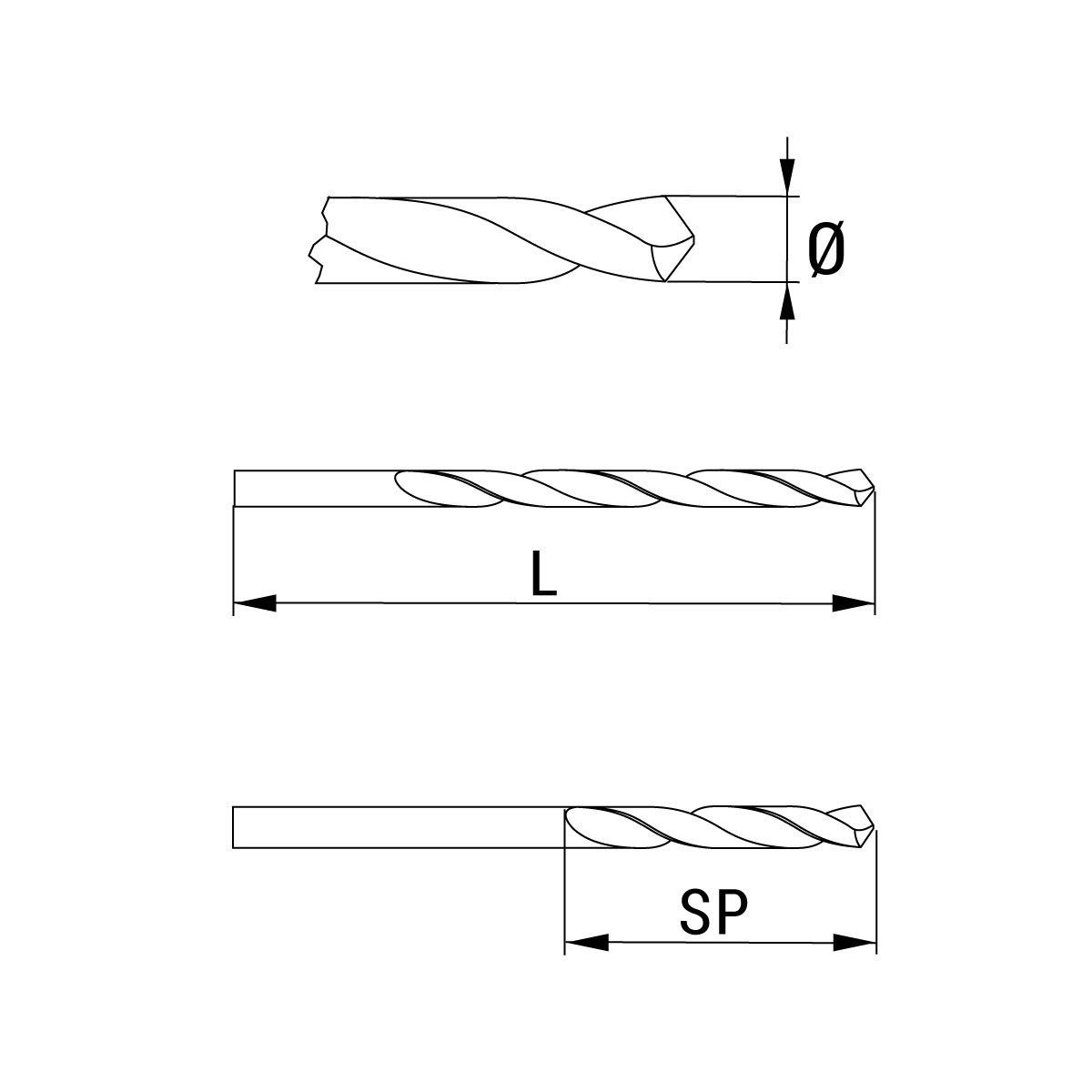 GOEBEL® - 10 sztuk – wiertło z profilem drążonym HSS Ø 5,9 mm x dł. 260 mm szlifowane wiertło profilowe drążone HSS