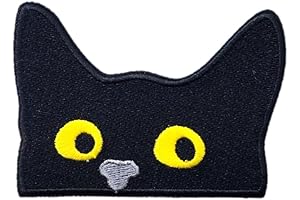 Peeking Black Cat Patch: A Charming and Adorable Adornment