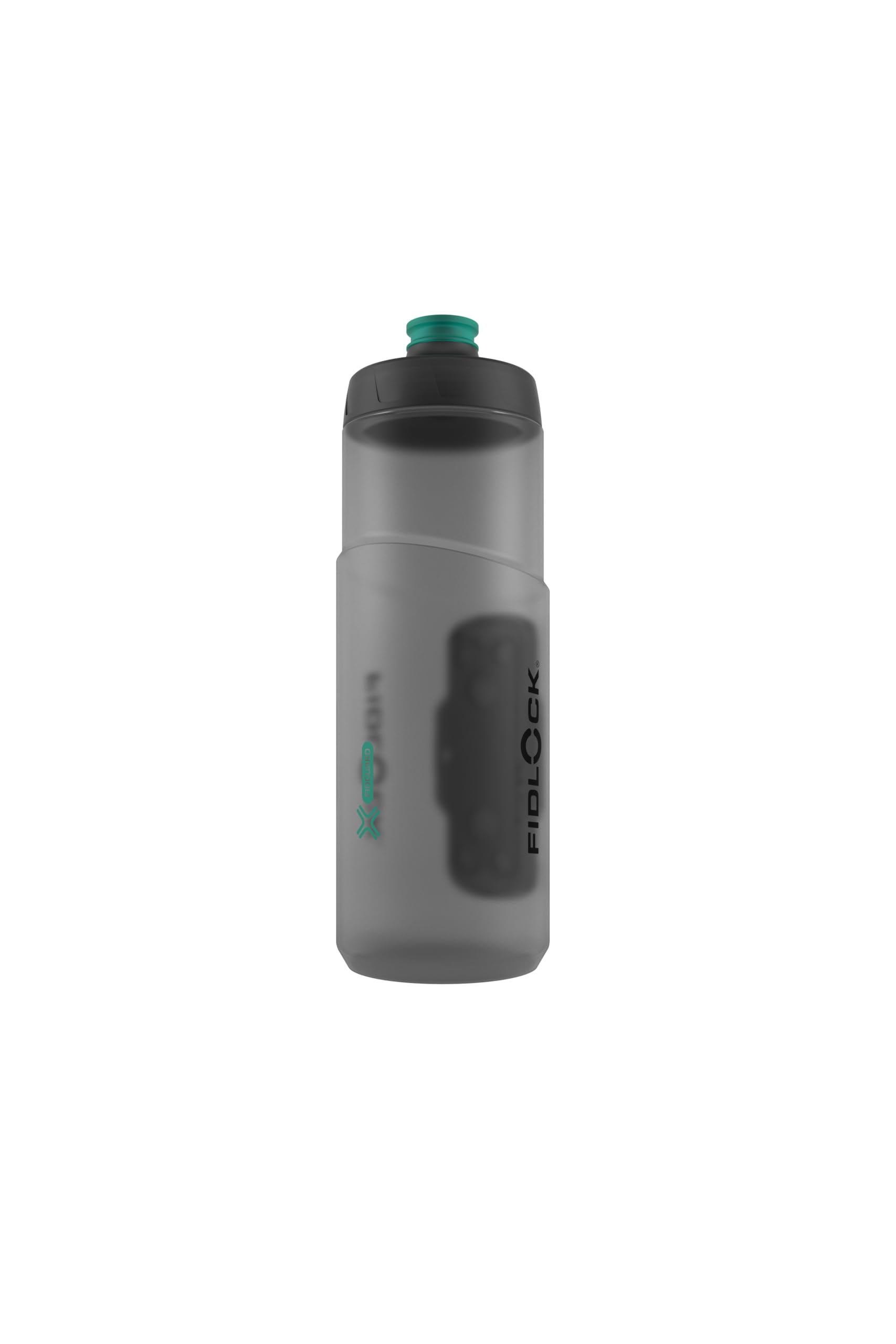 FIDLOCK Fidguard Flasche + Twist-Fahrrad-Basis-Set, geruchsresistent, leicht zu quetschen, mit Schnellfluss-Ventil, 600 ml, Rauchgrau + Grün