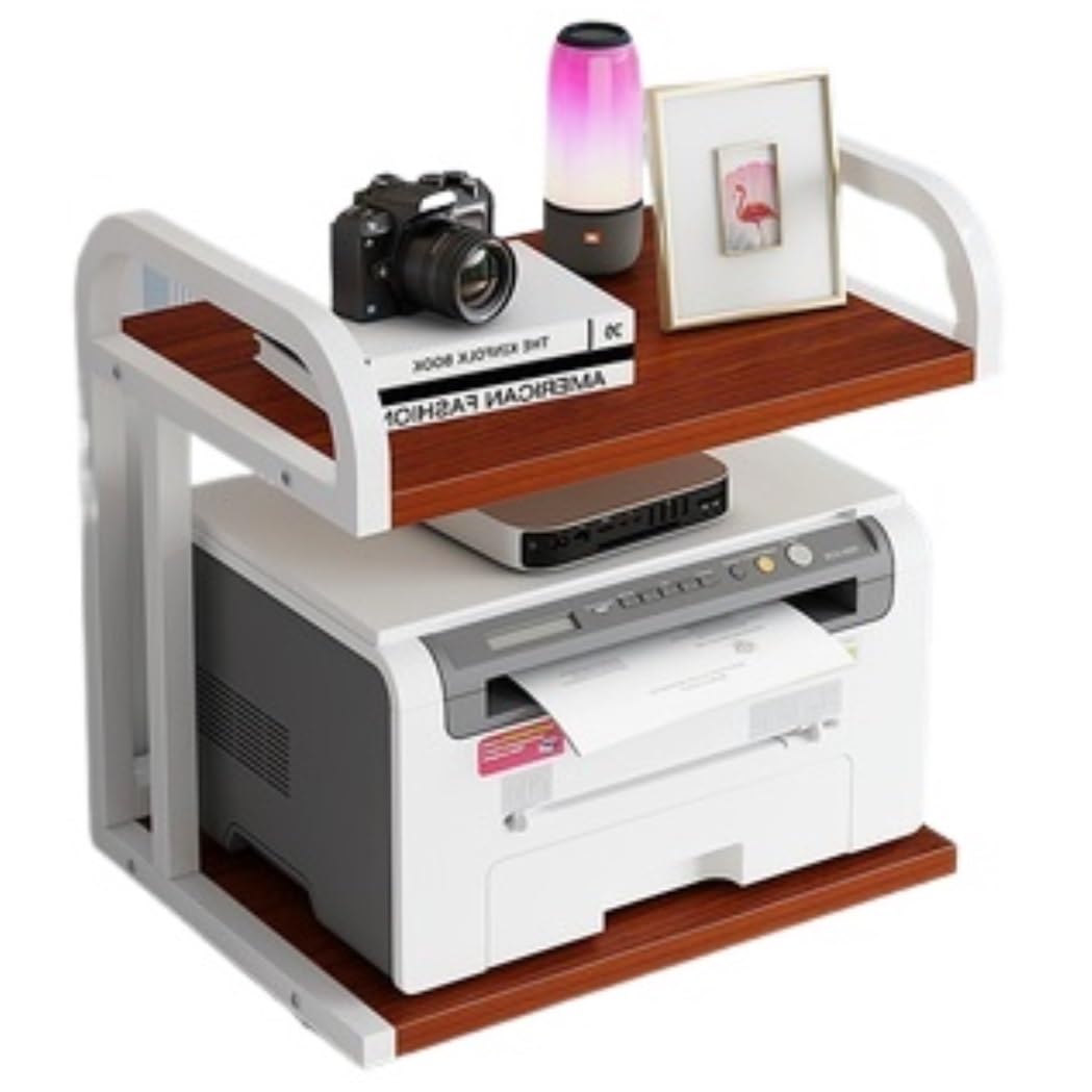 Supporto Stampante Organizer da Tavolo per Stampante A 2 Strati, Piccolo Rack di Archiviazione per Fotocopiatrice, per Ufficio Domestico per Ufficio(E)