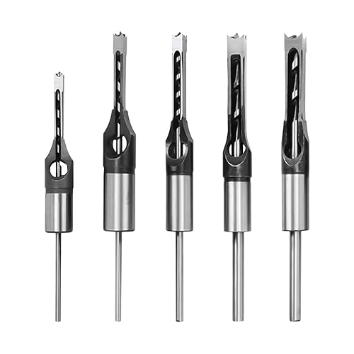 Miniatura 8 de Brocas cuadradas para carpintería juego de cinceles para mortajar de madera brocas de cincel para mortajar y accesorios de prensa de taladro 7 piezas