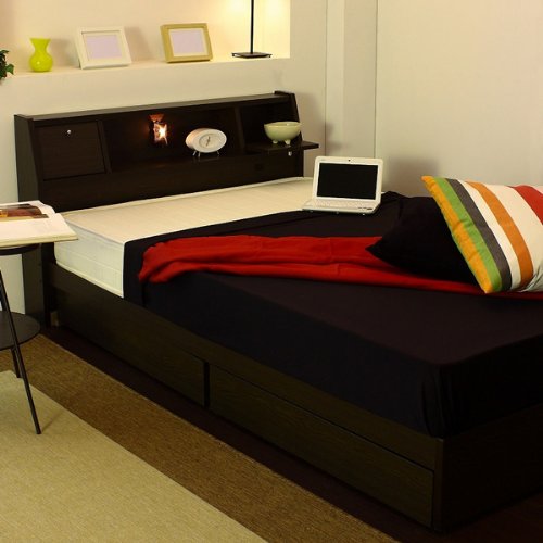 Amazon | 友澤木工 フラップテーブル 照明 コンセント 引出付ベッド