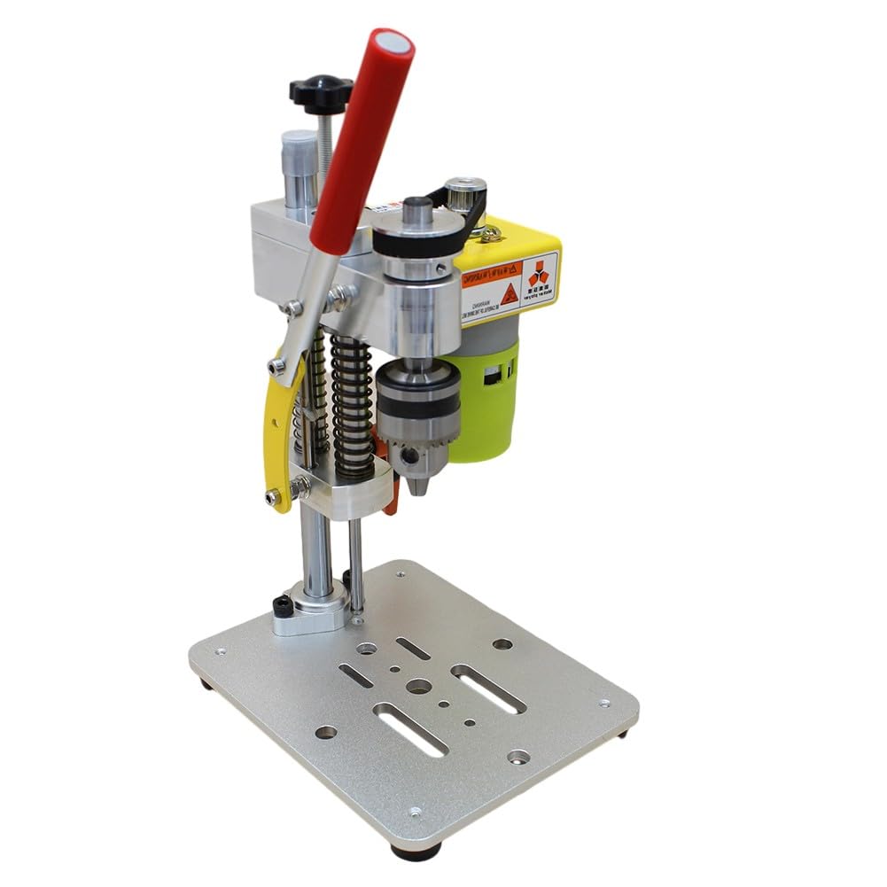 Wodsty - Mini prensa de taladro con motor 795 CC, portabrocas B10 de 0,8 a 6 mm, máquina de perforación portátil de mesa de madera, plástico y aluminio para CNC DIY