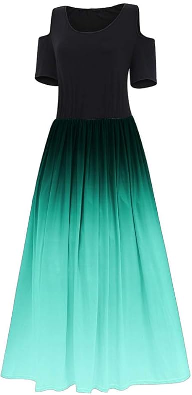 plus size cold shoulder gradient dress