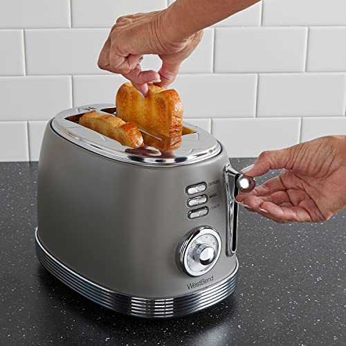 West-Bend-Toaster-2-Slice-Retro-Styled-Stainless-Steel-with-4-Functions-and-6-Shade-Settings-850-Watts-Gray West Bend Toaster 2 Slice Retro Styled Stainless Steel with 4 Functions and 6 Shade Settings 850 Watts Gray