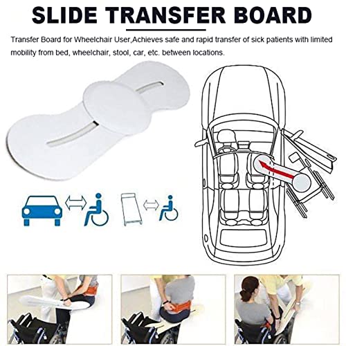 Tabla de transferencia con disco deslizante, ayuda de movilidad para traslados seguros en la cama, inodoro y coche para personas mayores y usuarios discapacitados