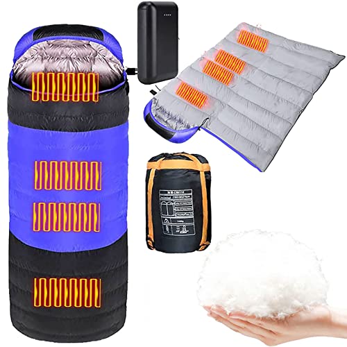 Beheizter Schlafsack mit 20.000 mAh Powerbank, elektrischer USB-Heizschlafsack, 3 einstellbare Heizstufen, Kaltwetter-Schlafsack für Wanderungen zu jeder Jahreszeit