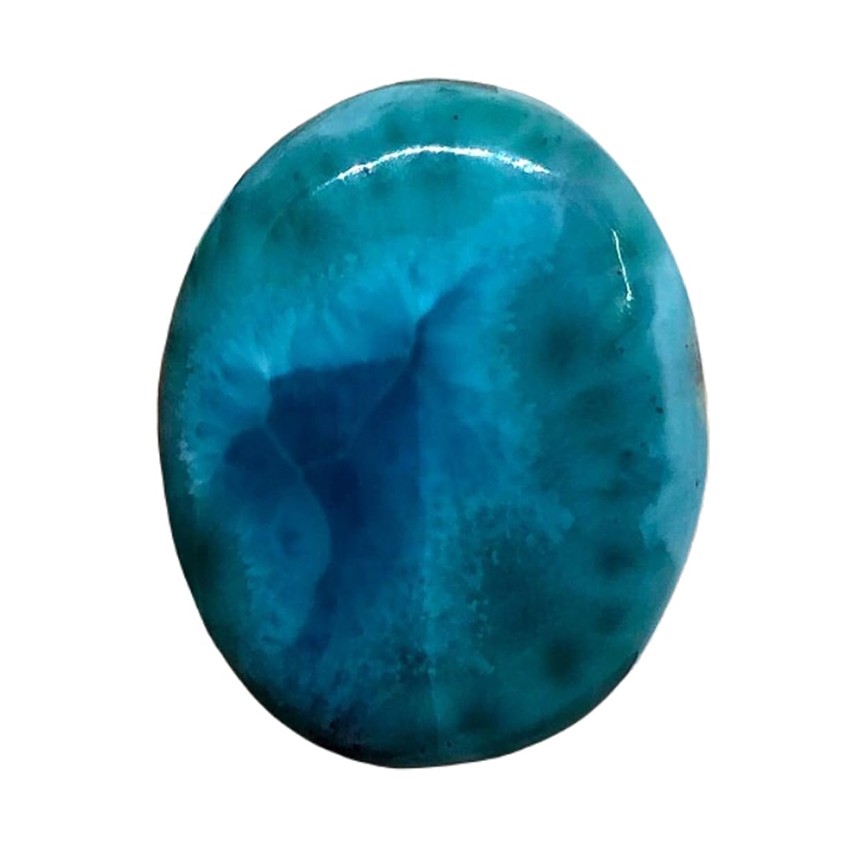 Larimar véritable cabochon ovale 26x21x6mm gemme pour collier - 8