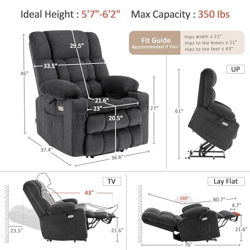 Image of MCombo Large Dual Motor Power Lift Recliner Chair for Elderly 7896
