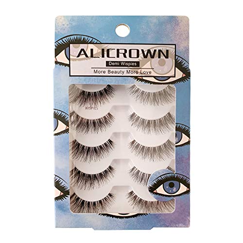 ALICROWN False Eyelashes Natural Lashes BLUE (5 Pairs)