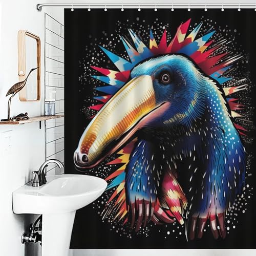 Rideau de douche tissu imperméable Fourmieater lavable 152x183cm - 6