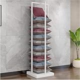 Freistehendes Kissen-Präsentationsregal – Kissen-Organizer mit großer Kapazität für Einzelhandel, Kindergärten, Hotels und Schulen – Stilvoller Stahlrahmen in Schwarz, Weiß und Gold – 55 x 5