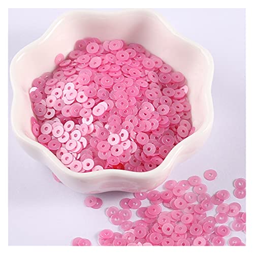 BOSAIYA Lp 4000 stücke 3mm öl befleckt Matte Pailletten flach runde lose Pailletten konfetti Glitter flocken Handwerk nähen Kleidung Dekoration T111 (Color : 08 Pink, Size : 3mm 3000pcs)