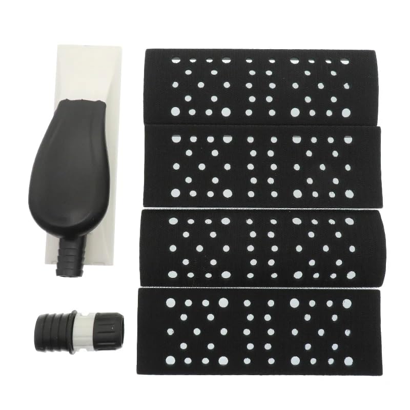 Bloque De Lijado De 200 X 70 Mm, Almohadilla De Esponja Para Lijadora Manual Al Vacío Sin Polvo Con 4 Almohadillas De Repuesto Para Pulido De Madera Y Reparación De Automóviles