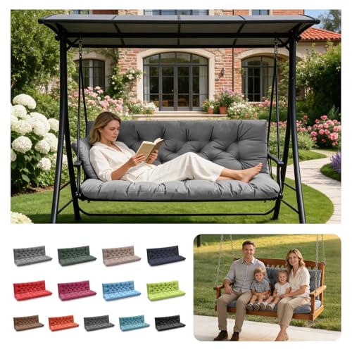 CY Swivels 150cm Auflage für Hollywoodschaukel nach Maß Individuelle Schaukelbankauflage Kissen Palettenpolster Sitzkissen und Rückenkissen 150 x 50 x 50 cm (Hellgrau)