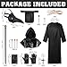Alaiyaky Plague Doctor Mask Costumes Cloak Set for Adults Black Plague Doctor Robe with Gloves Halloween Cosplay Outfit Men (Black, Small)